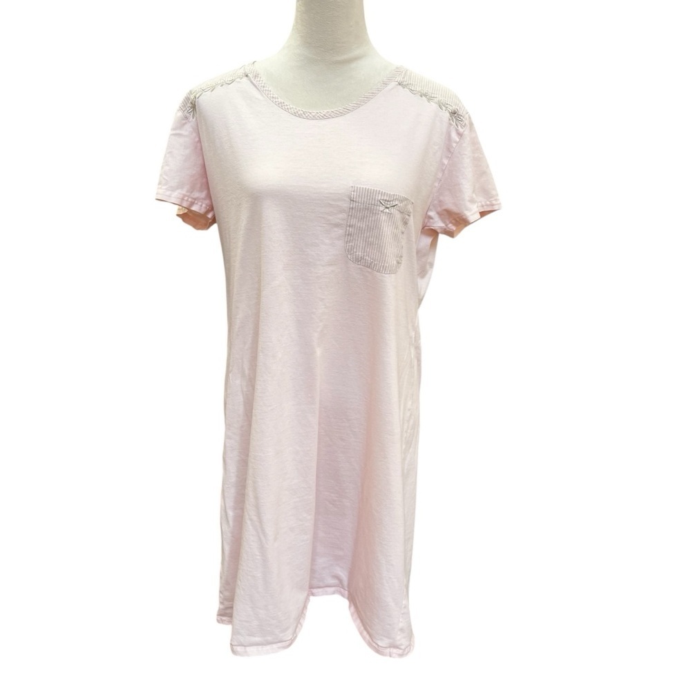 Le chat pink nightgown with pocket nightdress women’s US 18 short sleeve cotton